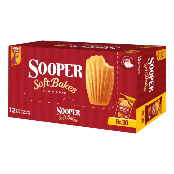 Peek Freans Sooper Soft Bake Plain Cake Rs. 30 Box (Pack x 12)