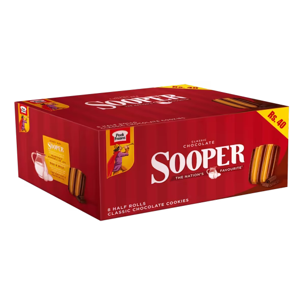 Sooper Chocolate Biscuits Rs. 40 Box (8 Packs)
