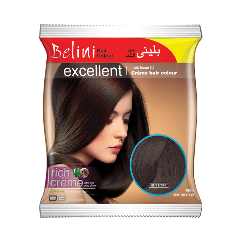 Belini Hair Colour Dark Brown (12 Sachets)