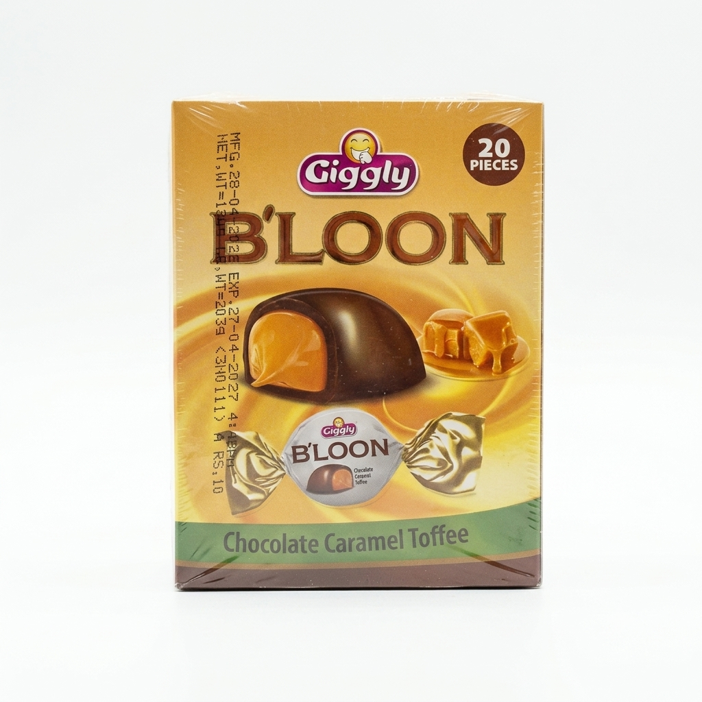 Giggly Bloon Chocolate Caramel Toffee – (Pack of 20)