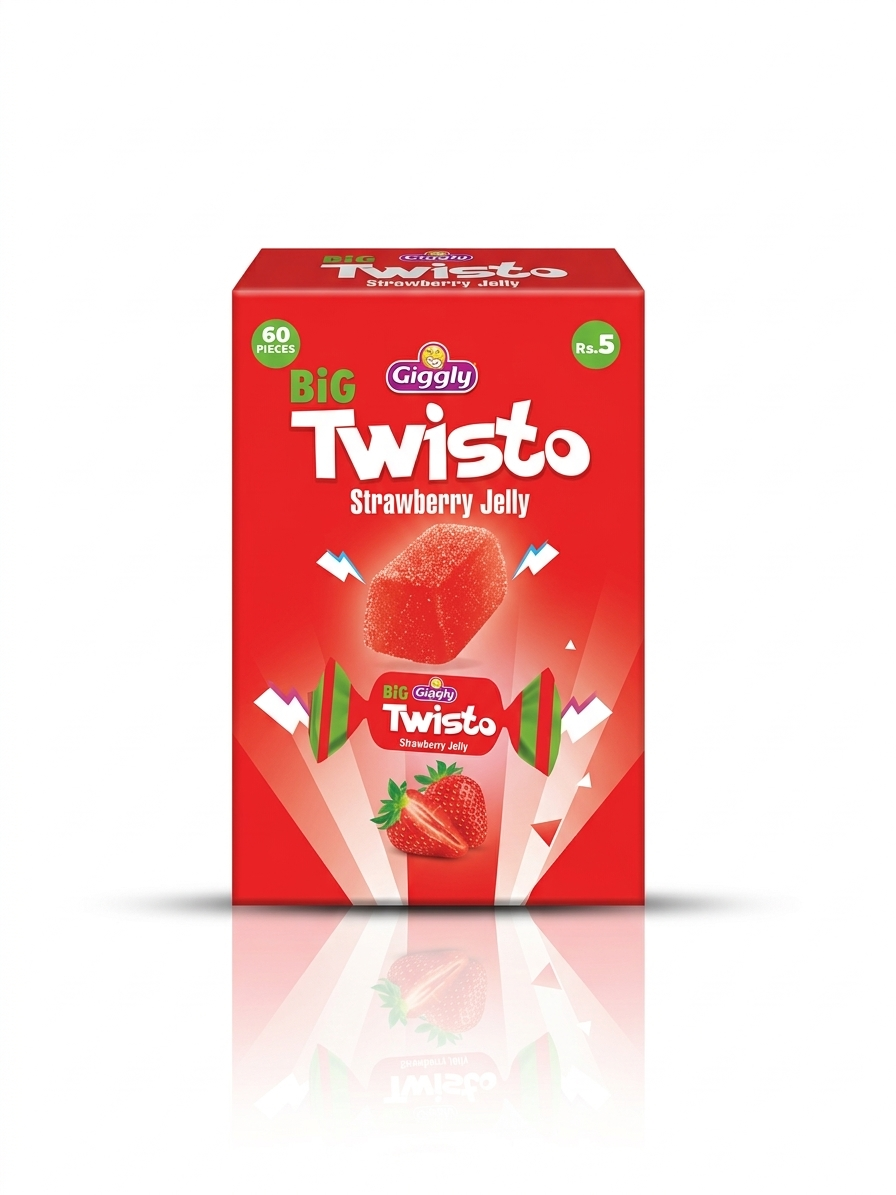 Twisto Strawberry Jelly Candy Box (60 Pcs)