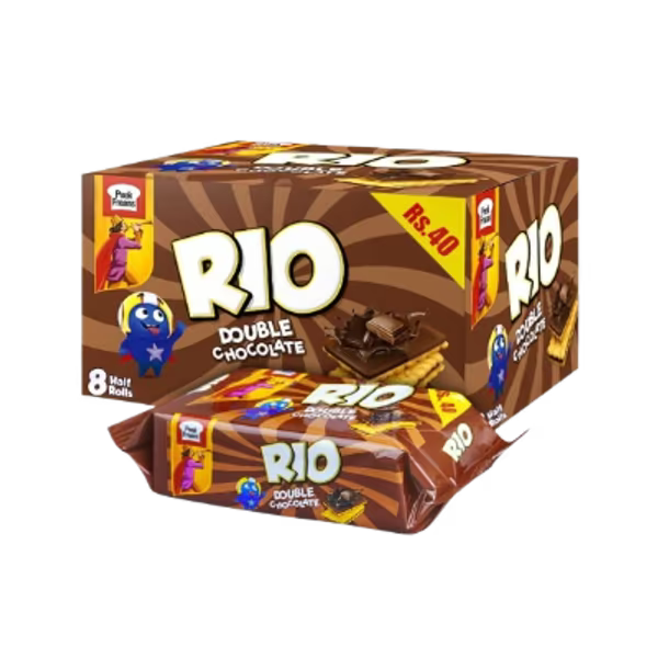 Rio Double Chocolate Biscuits Rs. 50 Box (8 Packs)